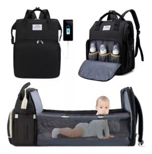 Bolso Pañalera Con Cuna Cambiador