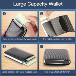 BILLETERA PARA TARJETAS RFID NEGRA